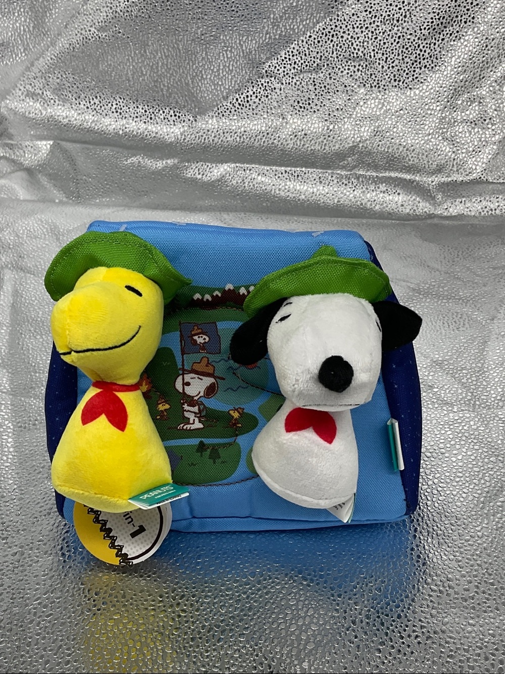 Peanuts Snoopy & Woodstock Plush Duo with Blue Play Pouch Dog Toy - New